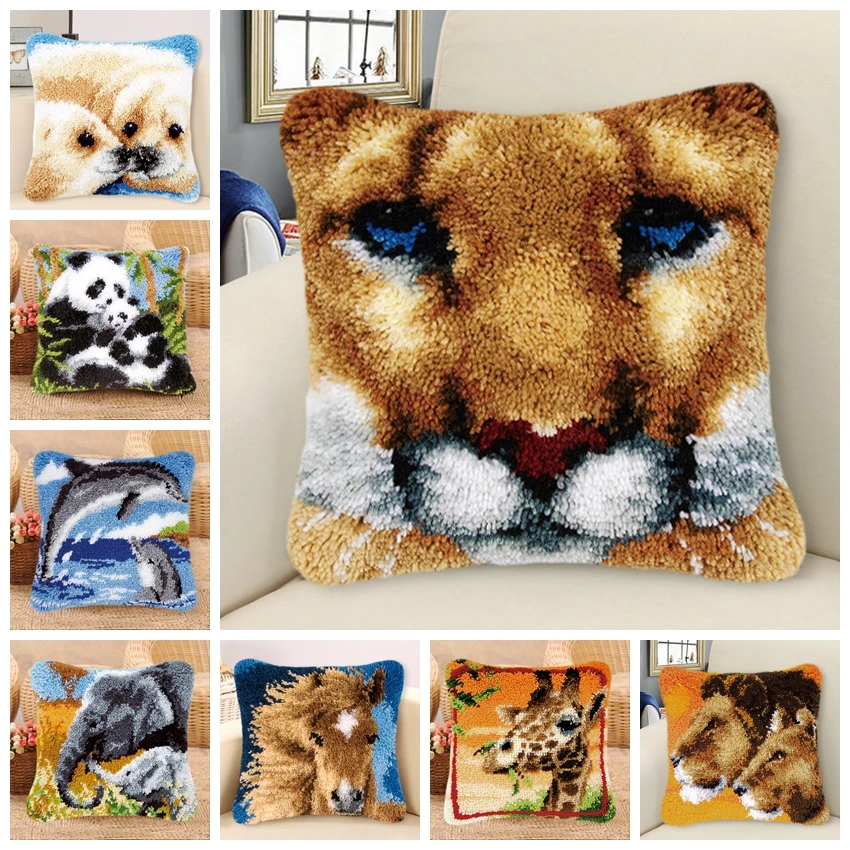 

Do It Yourself Latch Hook Kits Diy Smyrna Birthday Present Knooppakket Latch Hook Pillow Cross Stitch Pillows Embroidery Pillows