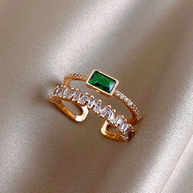 New Simple Temperament Finger Ring For Women Exquisite Rhinestone Zircon Adjustable Ring Girls Party Banquet Jewelry Gift