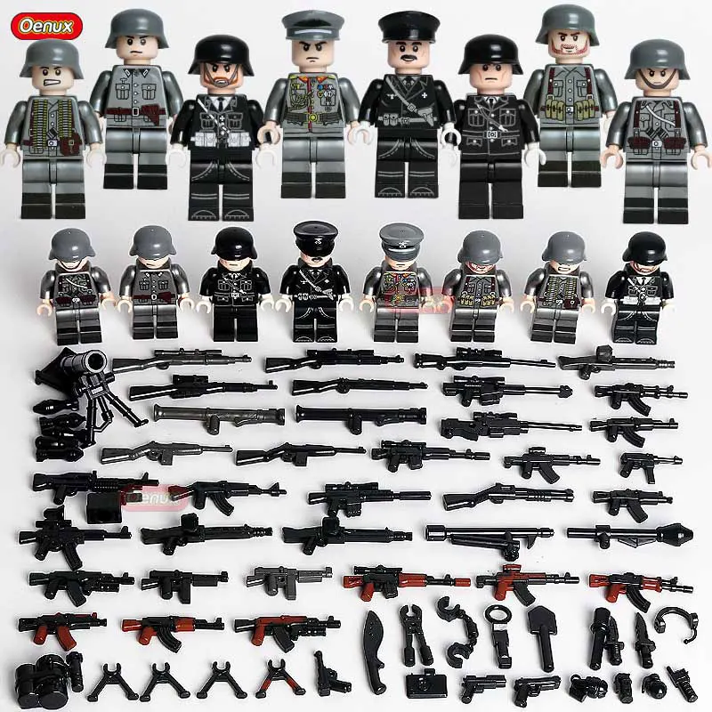 Oenux, серия WW2, мини немецкие армейские фигурки, строительные блоки, 2 мировая война, военный блок, кирпичная игрушка для детей, рождественский подарок