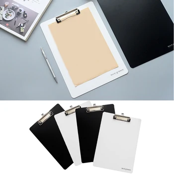 

4pcs A4 Letter Size Plastic Clipboards with Low Profile Clip for Home School Office Supplies Random Color