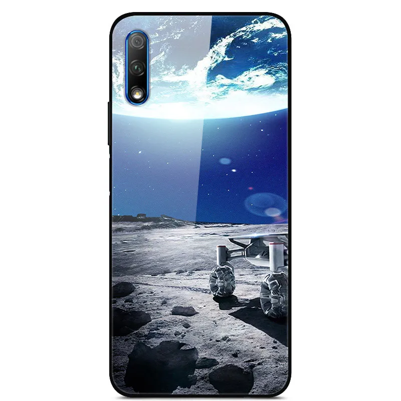 18 Для huawei Honor 9X чехол закаленного стекла крышка с пространство Распечатать чехол для телефона для Honor 9X силиконовый бампер чехол для huawei Honor9X 9 X - Цвет: 18