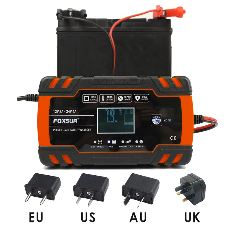 FOXSUR ޽  ڵ , Ʈ  RVs AGM   Ʈ ͸ , LCD ÷ , 12V 4A, 24V 8A