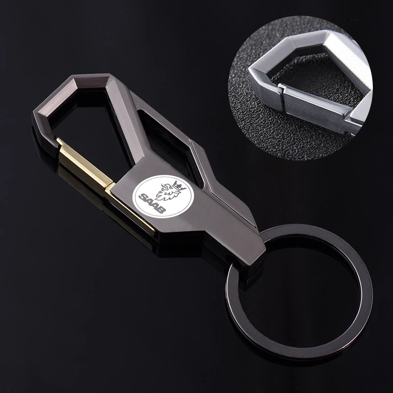 

1 PCS New metal Keychain Metal Alloy Buckle Waist Car Key Chain For saab 9-3 9-5 93 95 900 9000 Car Keychain Accessories
