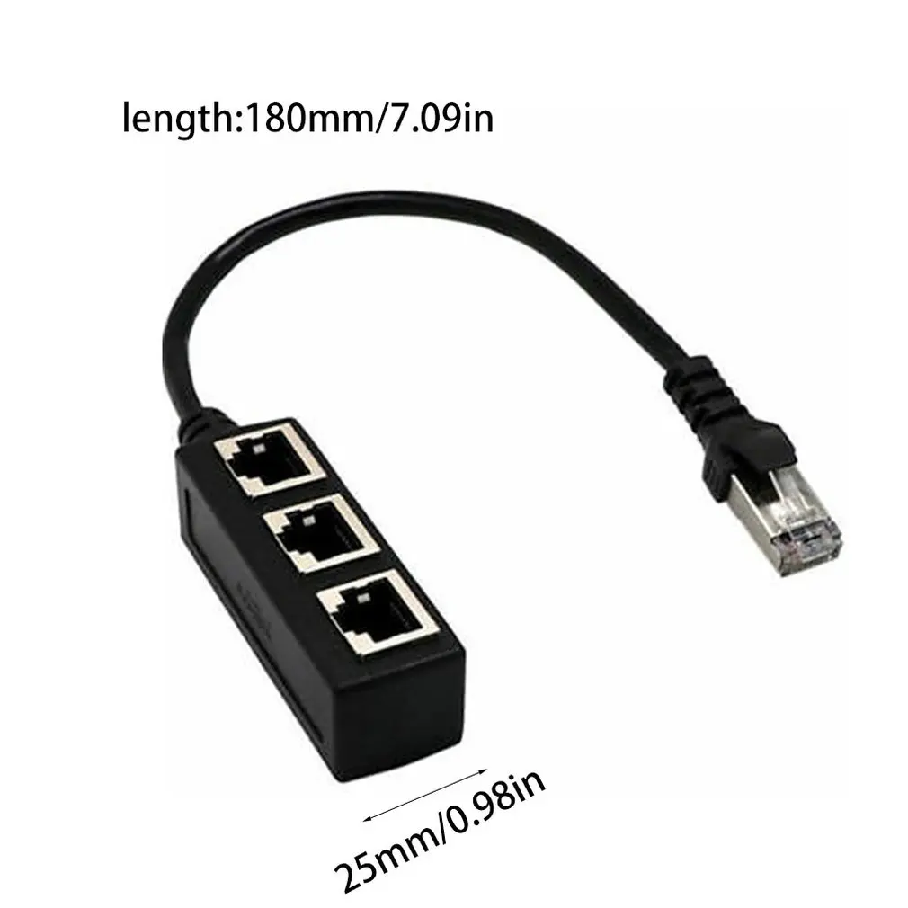 Изысканный дизайн прочный 1-3 порта Ethernet коммутатор RJ45 Y сплиттер Кабель-адаптер для CAT 5/CAT 6 LAN