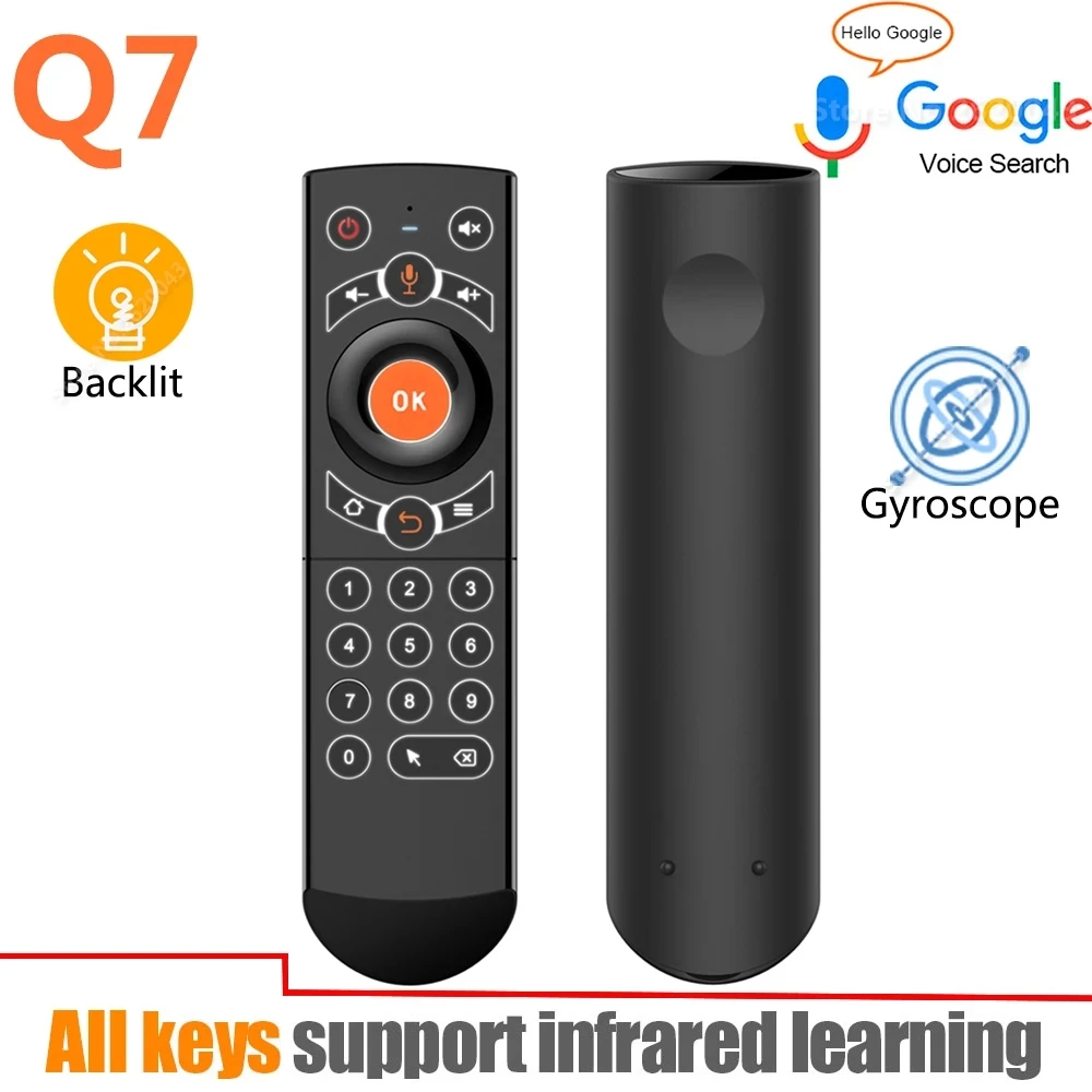 G21 PRO Backlit Gyroscope Q7 Wireless Air Mouse Smart Voice Remote Control All 25 Keys IR
