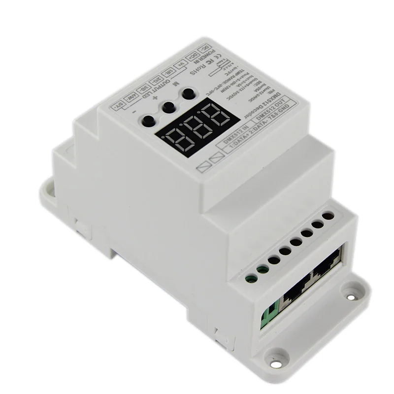BC-835-DIN-RJ45 DC12-24V input 5A*5CH output, 5CH Constant voltage PWM DMX512/1990 Decoder controller for led strip light lamp