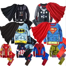 Г., комплект одежды для маленьких мальчиков «мстители», Бэтмен, супергерой, Железный человек, Человек-паук, детские пижамы комплекты одежды для детей от 1 до 8 лет