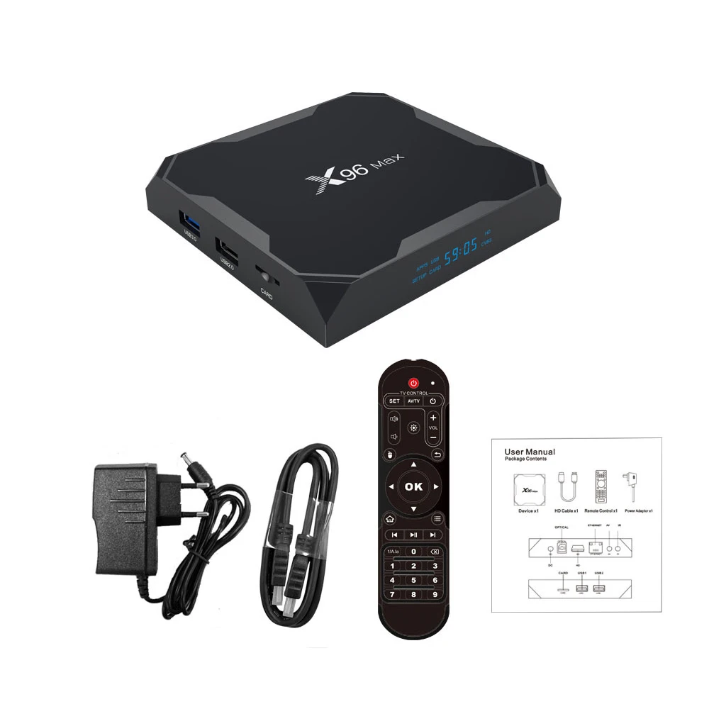 10 шт./лот X96 Max Android 8,1 Amlogic S905X2 Smart tv Box Четырехъядерный 4K плеер 4 Гб Ram 32 ГБ Rom 64 Гб Rom 2,4G 5G Wifi телеприставка