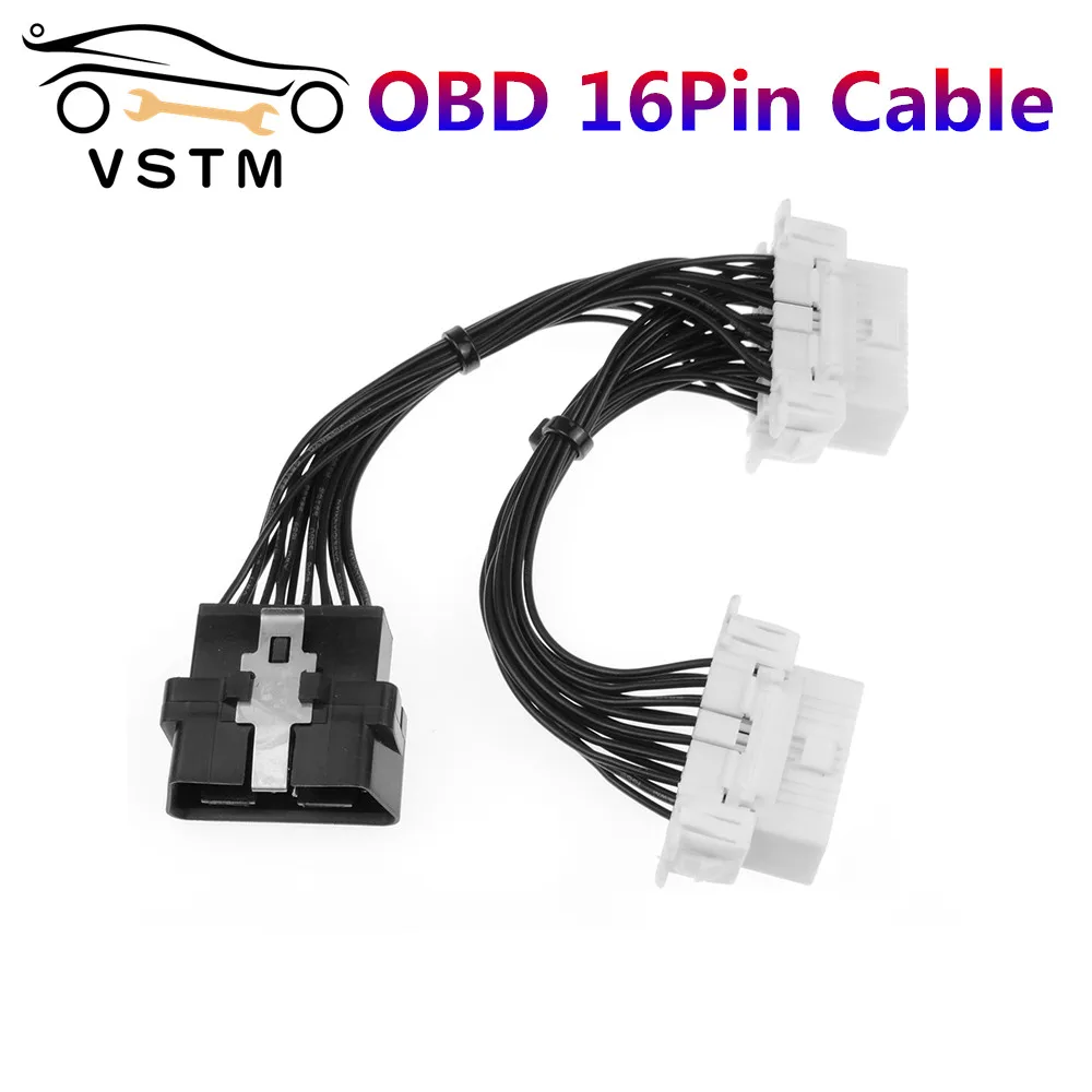 Высококачественный 16-контактный разветвитель OBD2 OBDii удлинитель с одного штекера