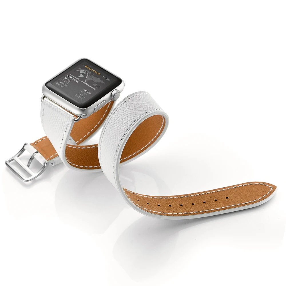 Двусторонний ремешок из натуральной кожи для Apple Watch 38/42 мм iwatch Ремешки для наручных часов Reloj аксессуары для часов