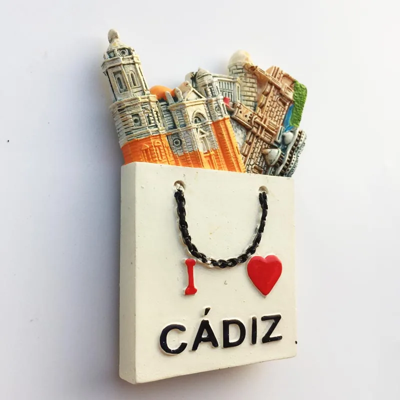 Испания Cadiz landmark строительство Туризм памятные окрашенные ремесла магнитные стикеры на холодильник