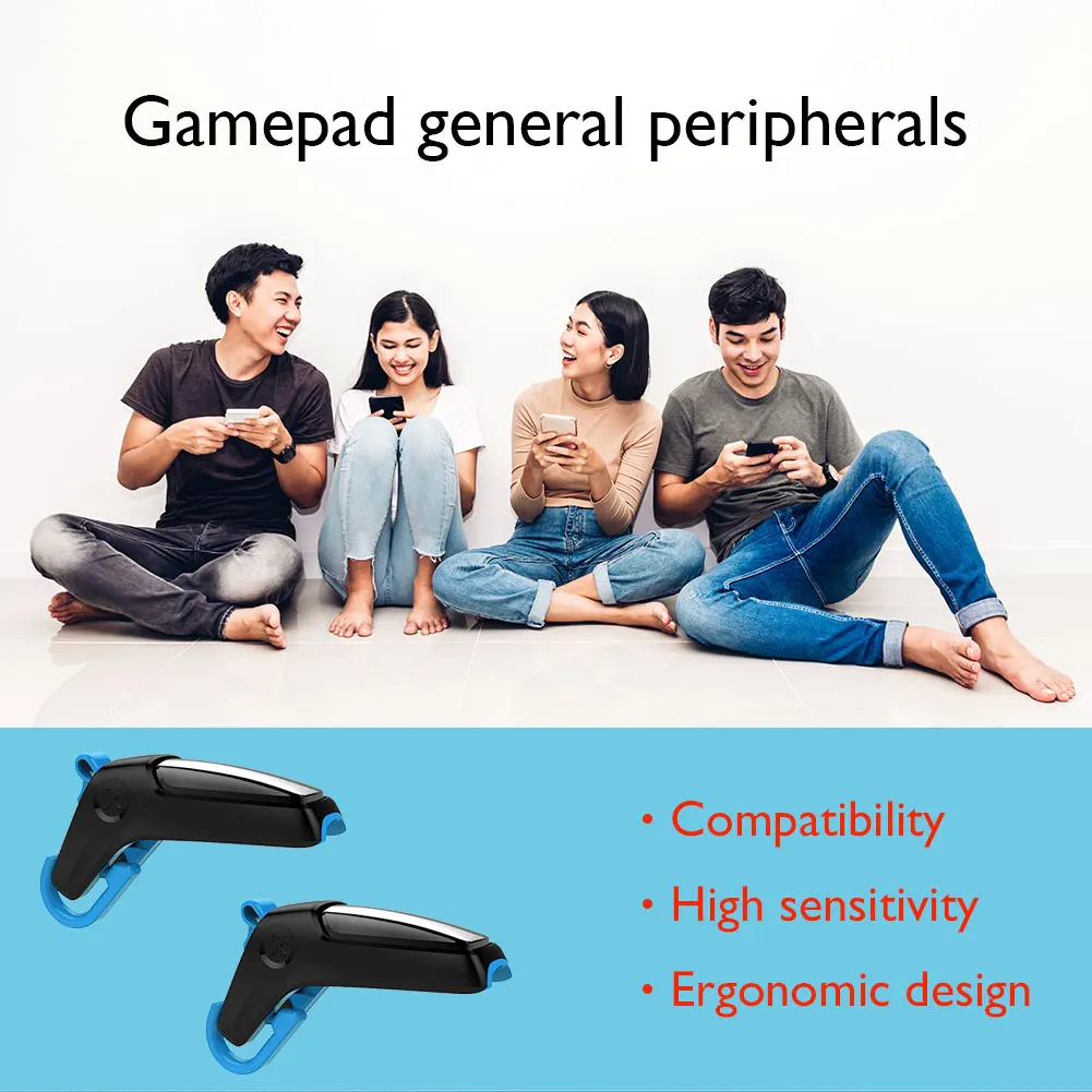 2021 2Pcs Phone Game Controller Trigger Fire Button Aim Key For PUBG Mobile Gaming Joystick L1R1 Shooter Controller For iPhone
