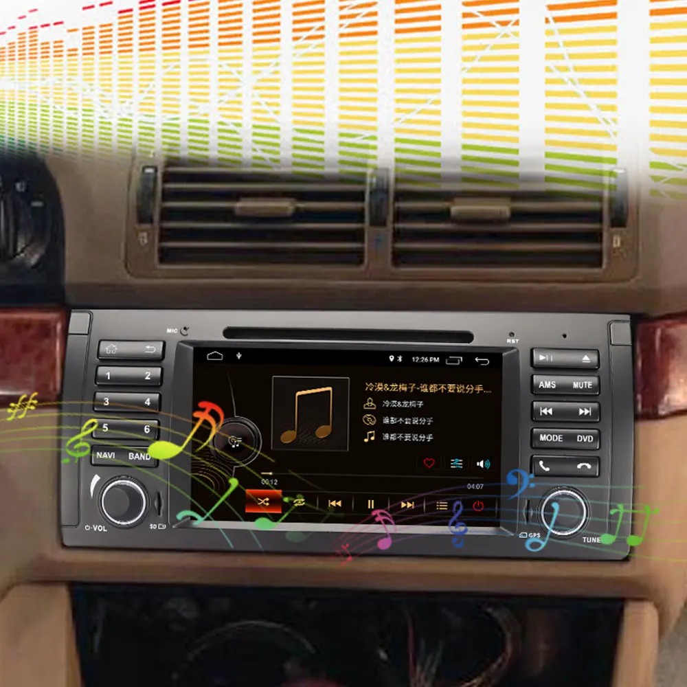 Baratos Reproductor de dvd para coche Eunavi 1 din 7 Android 9,0 para BMW E53 E39 X5 radio automática de cuatro núcleos estéreo Multimedia para coche con DSP WIFI BT SWC