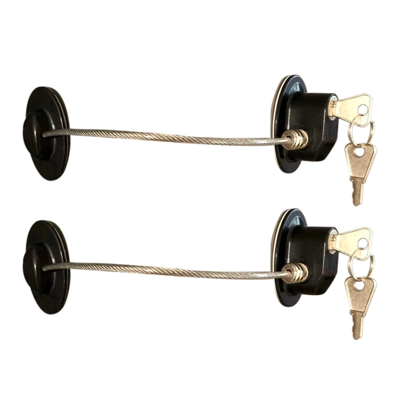 

2 Pieces Refrigerator Door Lock Strong Adhesive Freezer Door Lock File Drawer Lock Child Safety Cupboard Lock with Key