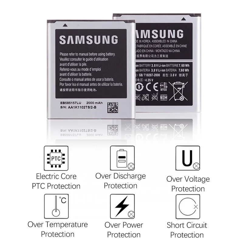 Оригинальная батарея для samsung Galaxy Win i8520 i8530 i8550 i8552 i8558 i869 E500 батарея EB585157LU 2000 мАч полная емкость