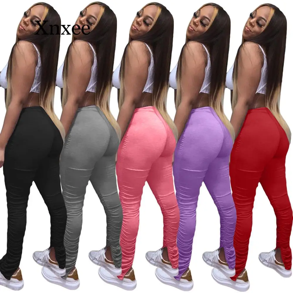 

stacked leggings joggers pants stacked sweatpants women sexy skinny ruched pants jogging femme pants women sweat pants trousers