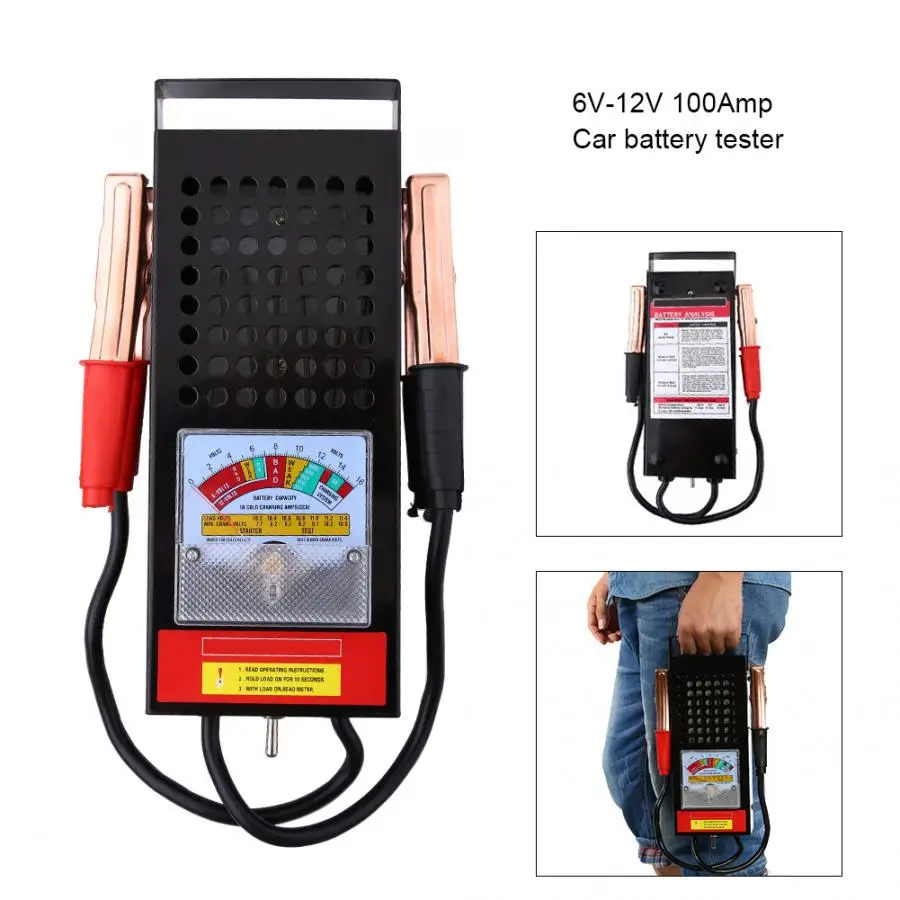 6 V 12 100Amp нержавеющая сталь автомобилей Ван Авто Батарея Тестер нагрузки Прямая