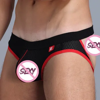 

Sexy Gay Underwear Men Transparent Jockstrap G Strings cueca string ventilate bikini Underwear Mesh G-Strings Man Thong