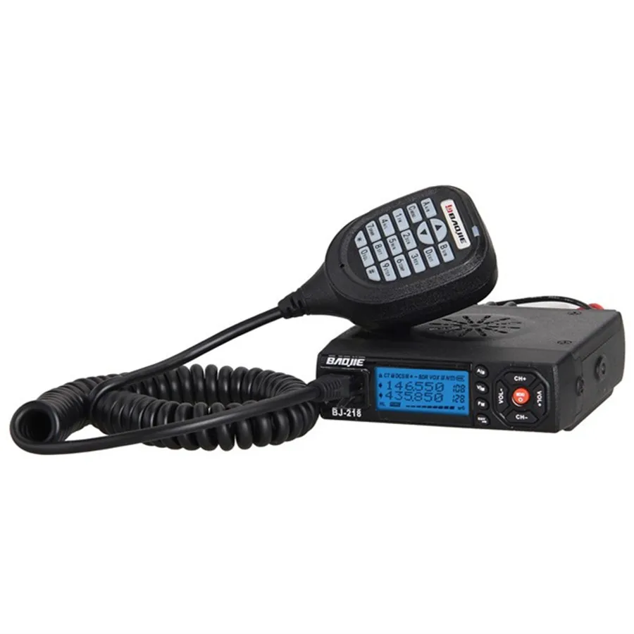 Мини мобильный двухсторонний радио BAOJIE BJ-218 UHF/VHF 136-174/400-470MHZ 25W высокой мощности для транспортировки гоночной рации