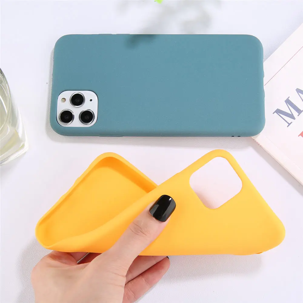 Lovebay силиконовый чехол для телефона для iPhone 11 Pro X XR XS Max 7 8 6 6s Plus карамельный цвет однотонный матовый чехол Мягкая задняя крышка из ТПУ