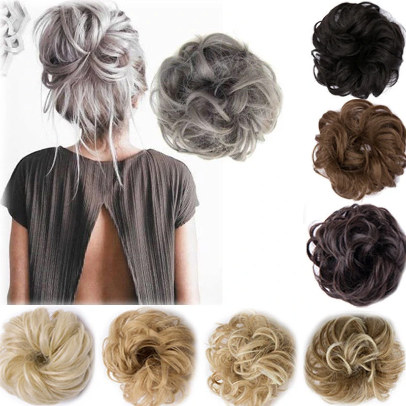 Горячая мода новейший кудрявый грязный пучок волос кусок Scrunchie Updo покрытие накладные волосы настоящие как человеческие