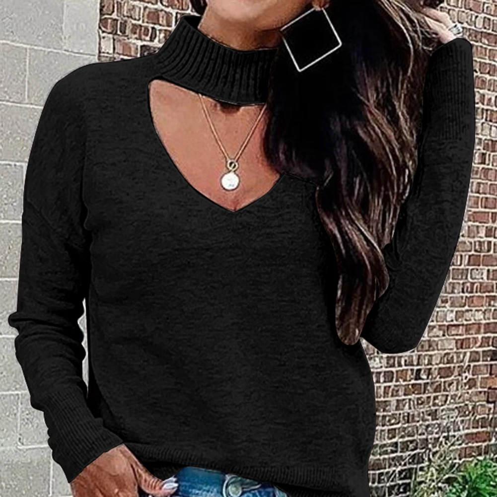 Euro Style Stripe Women Vertical Sweater Neck Sexy Autumn Winter Tops Warm Knitted Fringe Tops For Ladies