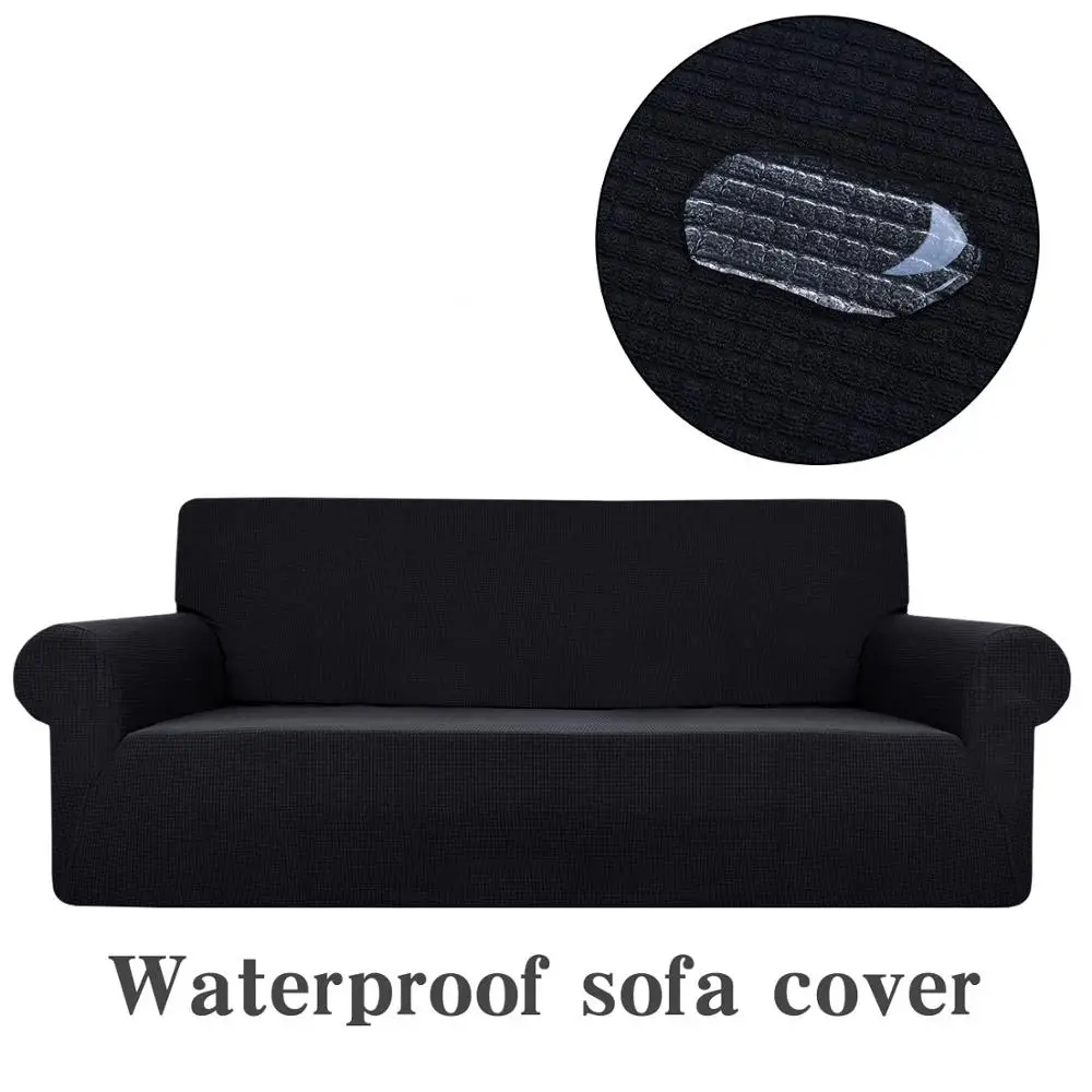 Waterproof Knitted Sofa Cover Elastic Couch Cover Spandex Stretch All-Inclusive Sofa Slipcovers For Living Room 1/2/3/4 Seater - Цвет: SF001-02