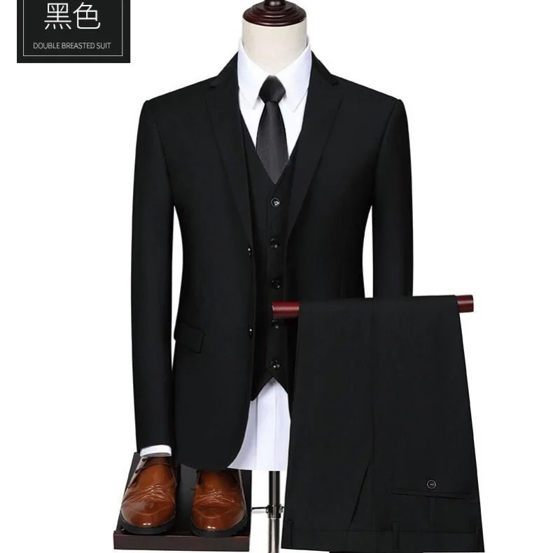 Business Anzug Männer 2025, Neue Mode Zwei Stück Sets Business Casual Grau Schwarz Blau Blazer Hose Hochzeit Kleid Koreanische Kostüm Homme – Detail 15