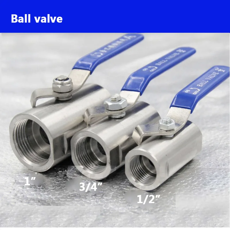 

1pc Full Port Ball Valve Female BSPT 1/2" 3/4" 1" 1-1/4" 1-1/2" 2" Threaded Stainless Steel Ball Valve SS304 BSP