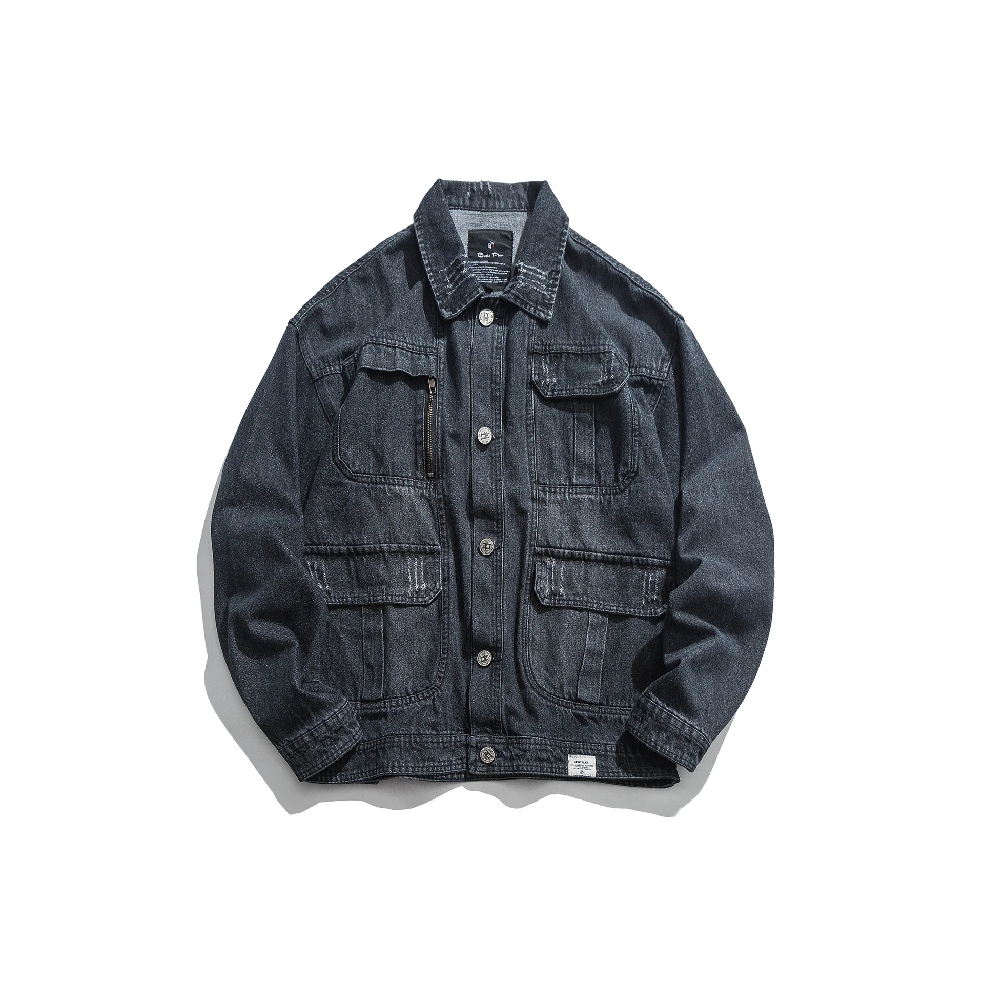 

City Where the Product Origional Japanese-style Popular Brand MEN'S Denim Coat Multi-pockets Jacket Men's Teenager