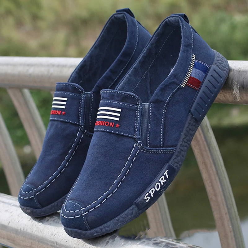 Summer Shoes Loafers Men Sneakers Flat Breathable Size-38-45 Canvas Chaussure Homme