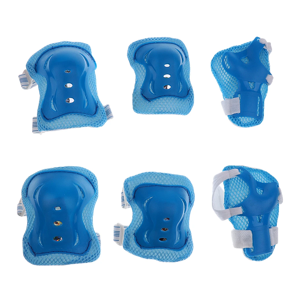 7 Pieces Kid Child Roller Skating Cycling Skateboard Scooter Helmet Knee Elbow Pad Wrist Guard Red/Blue/Pink