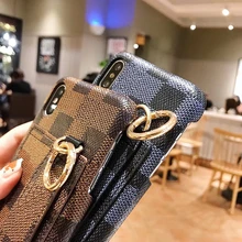 Роскошный классический напульсник чехол для телефона для IPhone 11 Pro XS Max XR 7 8 6S Plus Модный высококачественный силиконовый чехол в клетку