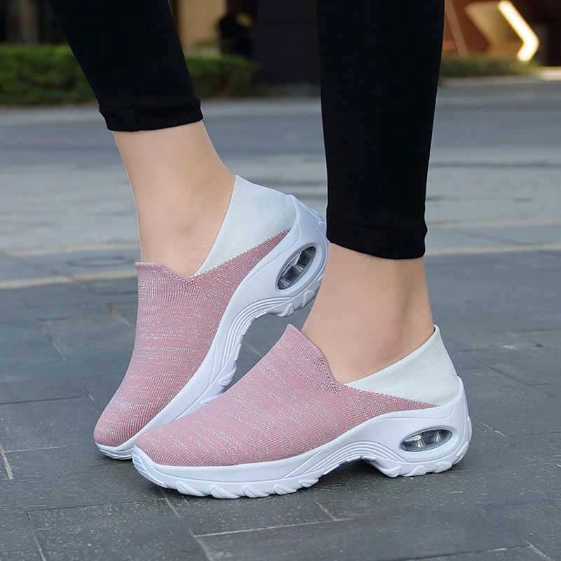 High Quality Woman Shoes Platform Shoes Women Fashion Sneakers Casual Flats Ladies Air Cushion Run Shoes Female Student Trainers