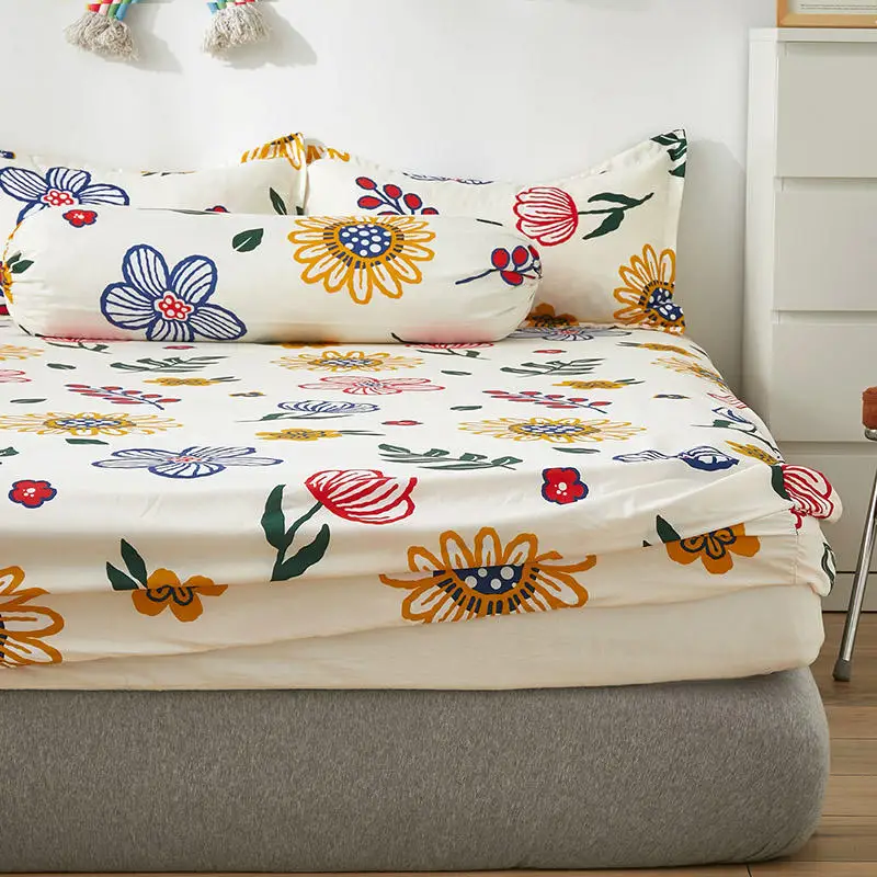Bonenjoy Queen Size Fitted Bed Sheet with Elastic Band King Size Bed Cover Floral Style sabanas cama 150 Sheets (no pillowcase) 2
