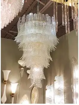 

Milan designer chandelier glass circle living room lamp bedroom model room lighting clothing store post-modern atmosphere lamp