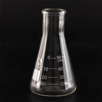 

50ml Scientific Safe Glassware Laboratory School Research Supply Glass Erlenmeyer Flask Clear Glass Lab Conical Flask