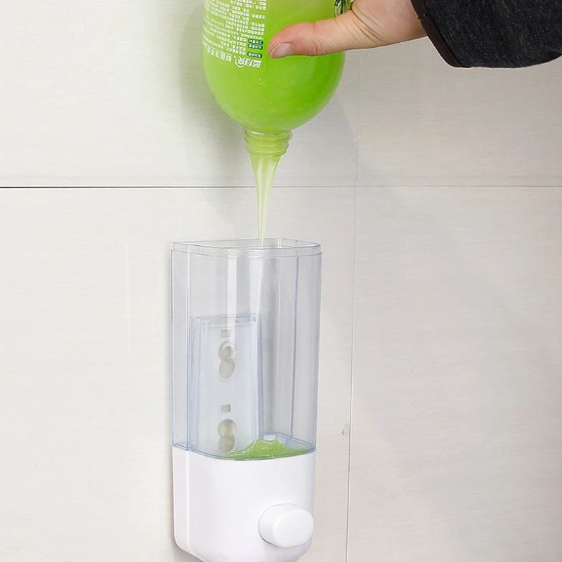 EASY-500ml ванная комната настенный диспенсер для мыла прозрачный шампунь Жидкое Мыло Лосьон Диспенсер принадлежности для ванной комнаты