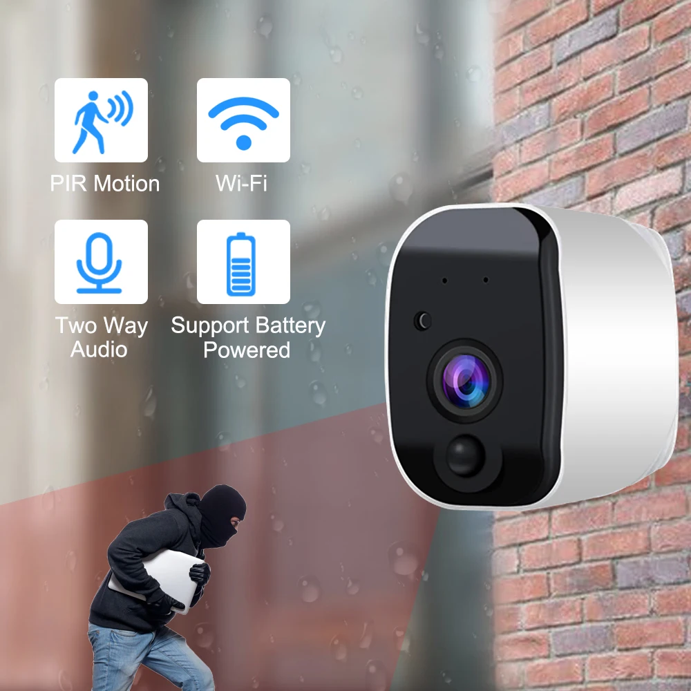 

Outdoor 1080P HD WiFi Camera Two Way Audio Support Lithium Battery Wireless IP Camera Waterproof Security Surveillance Low Power