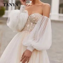 Detachable Long Puffy Sleeves With Buttons For Wedding Pleated Tulle Bridal Accessories Full Fingerless Gloves SWD068