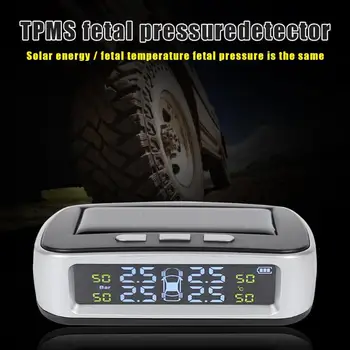 

T03 Solar Car TPMS Wireless LCD Auto Tire Tyre Pressure Monitoring Temp Alarm System with 4 Sensors