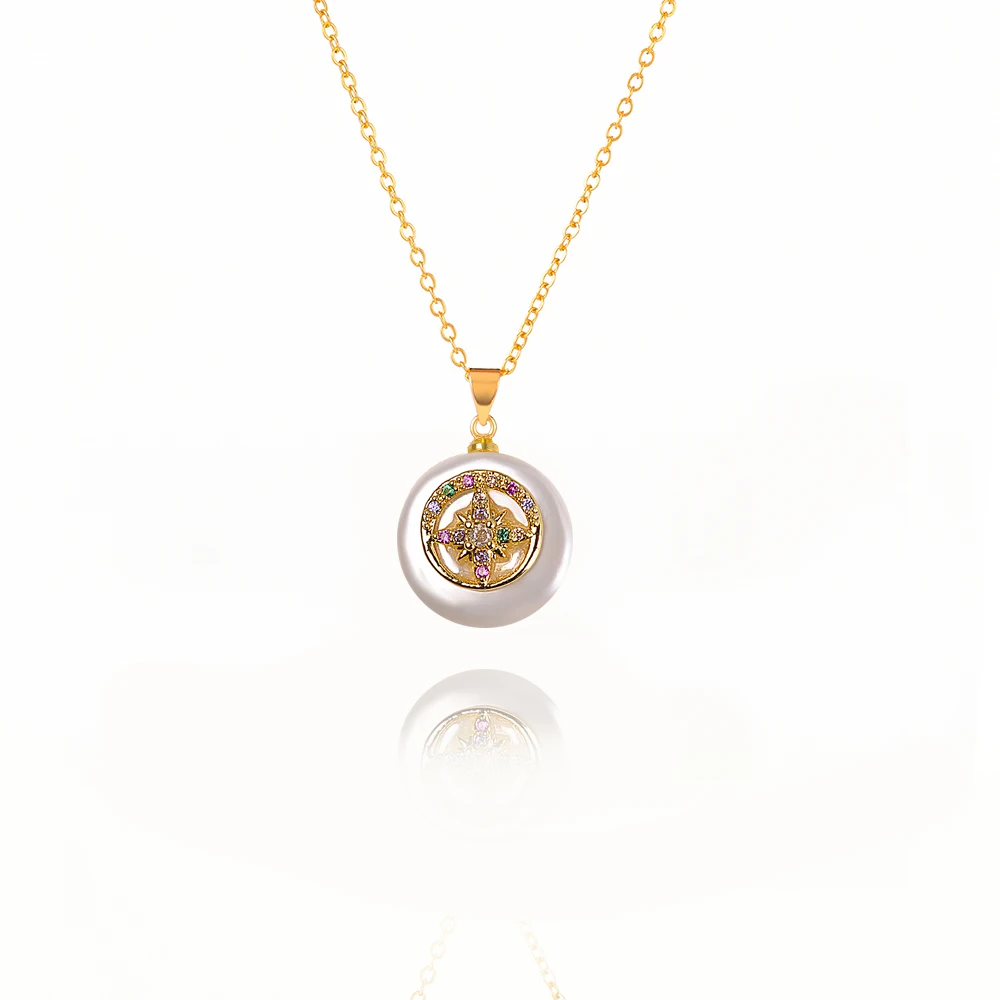 Модное разноцветное жемчужное ожерелье с подвеской в стиле бохо, женское уникальное жемчужное ожерелье с инкрустированным цирконием, ювелирное изделие, подарок