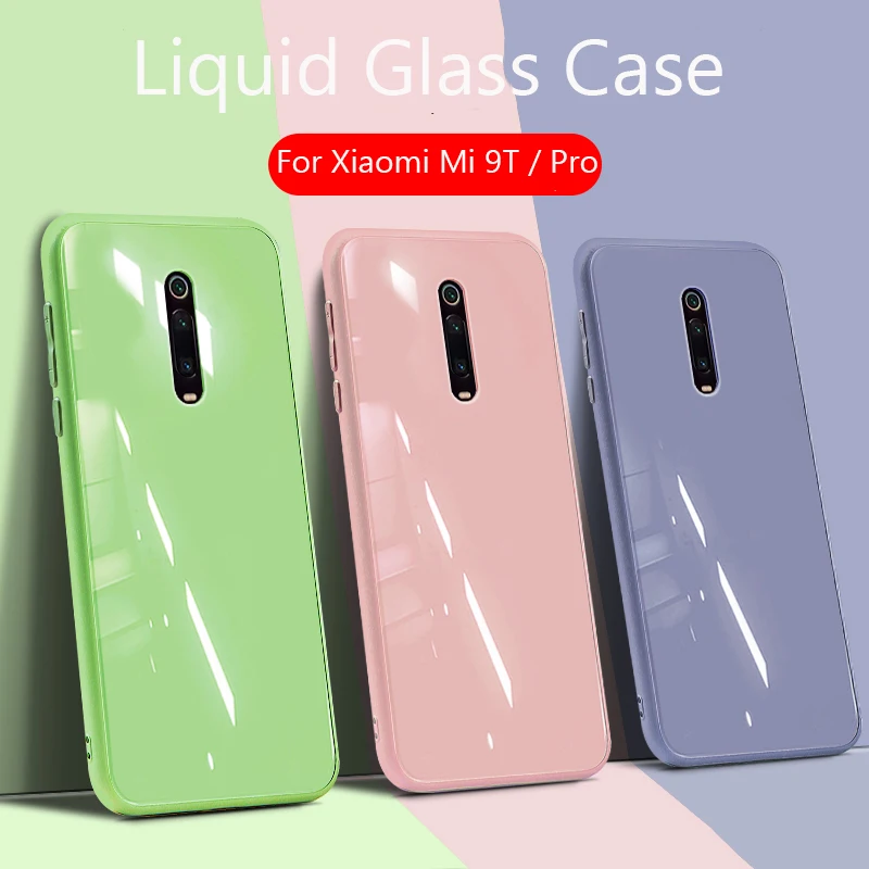 Для Xiaomi mi 9T чехол жидкостный Мягкий силиконовый чехол-рамка из закаленного