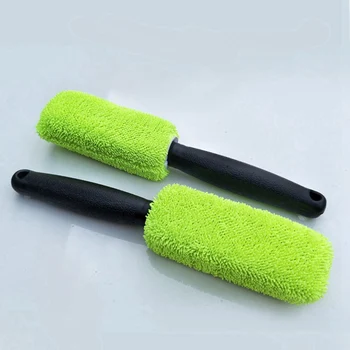 

Microfiber Long Handle Tire Brush Car Cleaner Plating Wheel Hub Brush Car Wash Paint Care Auto Cleaning Tool Clay Cloth Towel