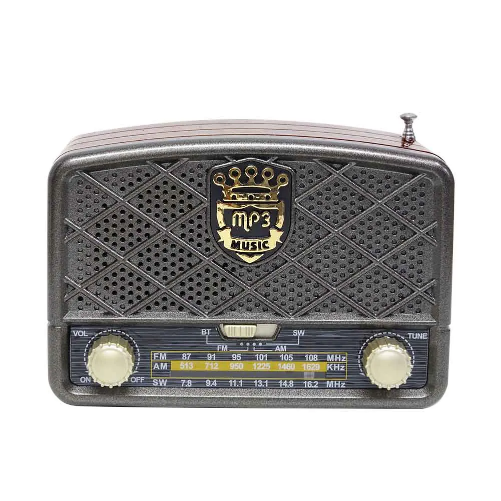 

Bluetooth Radio FM AM SW Multifunctional Aux ABS Retro Portable USB Rechargeable Speaker Home Music Gift MP3 Player TF Card