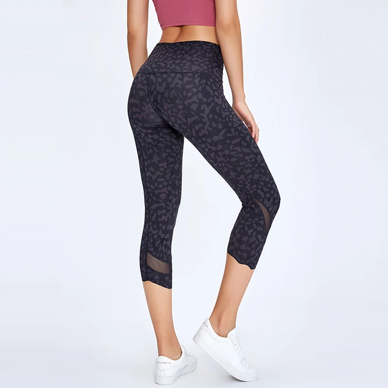 NWT 2020 Women Running Capris Yoga High Waist Skinny 4 Way Stretch Capris Fitness Leggings Sexy Net Yarn Cpairs NWT 2020 Women Running Capris Yoga High Waist Skinny 4 Way Stretch Capris Fitness Leggings Sexy Net Yarn Cpairs