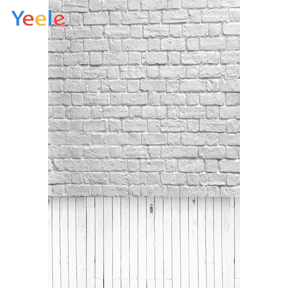 

Yeele White Bricks Wall Photocall Small Fresh Wood Photography Backdrop Personalized Photographic Backgrounds For Photo Studio