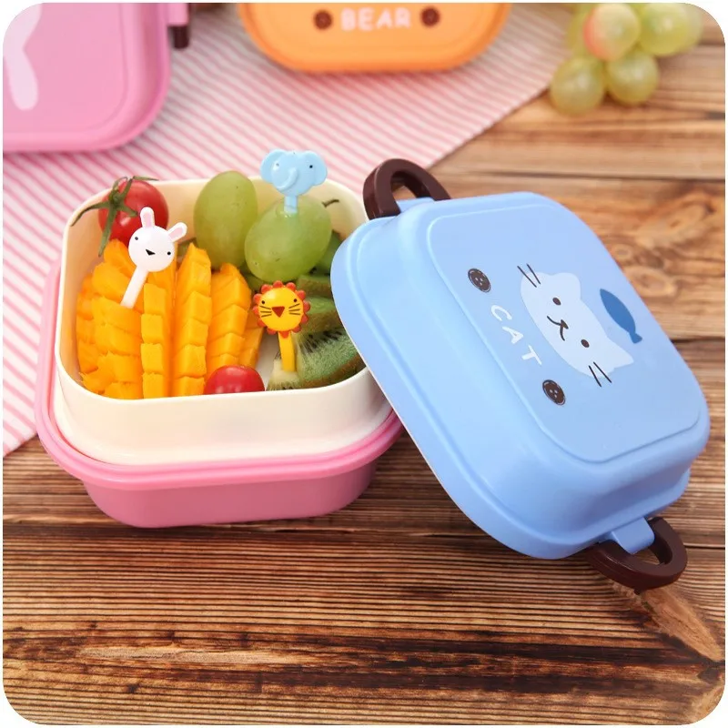 BXLYY 1 шт. детский Ланч-бокс мини двойной Bento box детские столовые приборы кухонные принадлежности гаджет Ланч-бокс контейнер для еды Cuisine.85