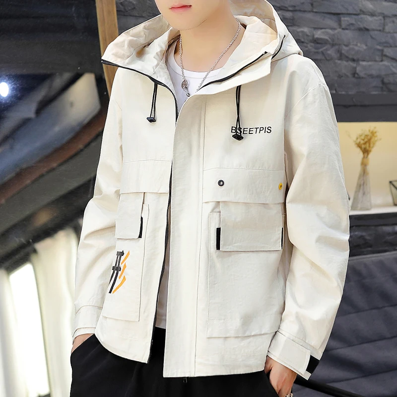 

Port&Lotus Jacket Men Print Fashion 2019 Spring Windbreaker Overcoat Male Casual Outwear Hip Hop Streetwear Coats