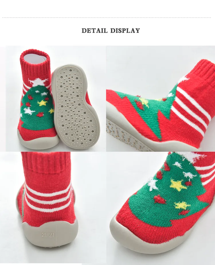 baby toddler shoes non-slip New Year Animal Christmas tree elk Santa Claus shoes sock floor shoes thicker Foot Socks T02 TX01
